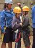 Clild preparing to climb